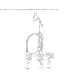 2-hole bathtub faucet in chrome-plated brass with hand shower Singen