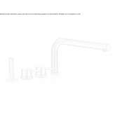 Countertop mounted 4-hole stainless steel bathtub faucet with hand shower Belz