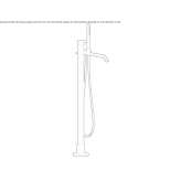 Bathtub faucet standing on the floor with a shower hand Spetses