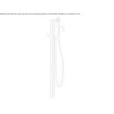 Floor-standing stainless steel bathtub faucet with a hand shower Criciuma
