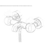 2 Hole Wall Mounted Bathtub Faucet in Chrome Plated Brass with Flexible Hose Onalaska