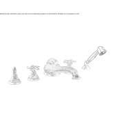 5-hole bathtub faucet with individual rosettes Biblis