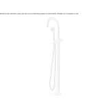 Floor-standing stainless steel bathtub faucet with a hand shower Jagual