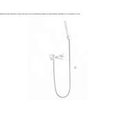 Single-lever, wall-mounted bathtub faucet in chrome-plated brass with hand shower Peralada