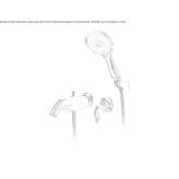 Single-lever, wall-mounted bathtub faucet in chrome-plated brass with hand shower Vorst