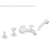 Bathtub faucet in chrome-plated brass with a hand shower Biblis