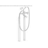 Bathtub faucet standing on the floor with a shower hand Jundiai