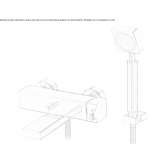 2-hole bathtub faucet in chrome-plated brass with hand shower Selcuklu