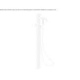 Floor-standing stainless steel bathtub faucet with a hand shower Criciuma