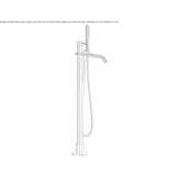 Bathtub faucet standing on the floor with a shower hand Hamberge