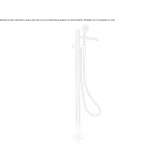 Floor-standing stainless steel bathtub faucet with a hand shower Belz