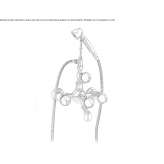 Two-hole wall-mounted bathtub faucet with a hand shower Ingria