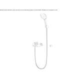 Wall-mounted bathtub tap in chrome-plated brass with a hand shower Collonce