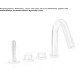 Countertop mounted 4-hole stainless steel bathtub faucet with hand shower Marquion