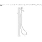 Floor-standing stainless steel bathtub faucet with a hand shower Labunie