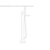 Bathtub faucet standing on the floor with a shower hand Dierdorf