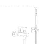 Wall-mounted bathtub faucet with a shower hand Belpre