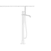 Bathtub faucet standing on the floor with a shower hand Store
