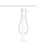 Bathtub faucet standing on the floor with a shower hand Gostyn