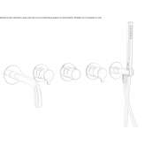 Set of 5-hole wall-mounted bathtub with a shower head Toplet