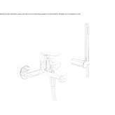 Brass wall-mounted bathtub faucet with a hand shower Llama