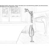 Bathtub faucet standing on the floor with a shower hand Molella