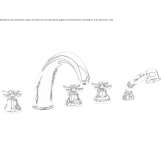 Deck mounted 5 hole brass bathtub faucet with hand shower Sarinena