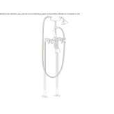 Free-standing brass bathtub faucet with flexible hose Burfjord