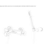 Brass wall-mounted bathtub set with a diverter Senyurt