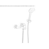 Set of a wall-mounted brass bathtub with a shower head Kutno
