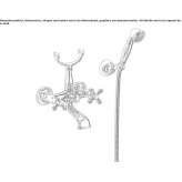 Brass wall-mounted bathtub faucet with a hand shower Sarinena