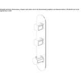 Thermostatic, 3-hole built-in shower tap Perkata