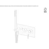 Built-in shower set with hand shower and diverter, made of stainless steel Avella