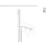 Concealed shower faucet with a hand shower and a diverter Chicama