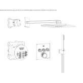 Thermostatic shower set with hand shower and overhead shower Ghiroda