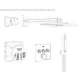 Thermostatic shower set with hand shower and overhead shower Elini