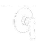 Single-lever shower mixer with plate Elmas