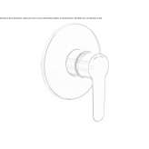 Single-lever shower mixer with plate Yakutiye