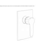 Single-lever shower mixer with plate Yakutiye