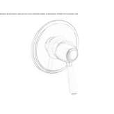 Single-lever shower mixer with plate Wootton