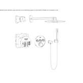 Thermostatic shower set with hand shower and overhead shower Elini