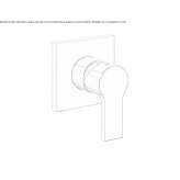 Single-lever shower mixer with plate Ferez
