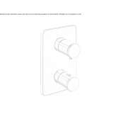 Thermostatic shower faucet in a modern style with a plate Imatra