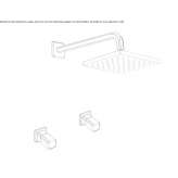 3-hole shower set with individual rosettes and shower head Valseca