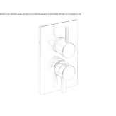 2-hole thermostatic shower faucet with diverter Mariabe
