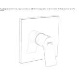 Concealed single lever shower mixer in chrome-plated brass with plate Aprozi