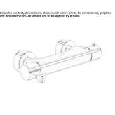 External thermostatic shower faucet Jalisco