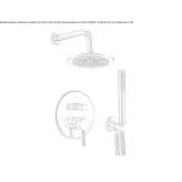 Concealed steel shower set with a hand shower Kimmeria