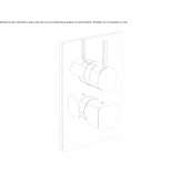 2-hole shower mixer with diverter and plate Sens