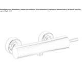 A two-hole, metal shower faucet with a single handle, in a modern style Perafita